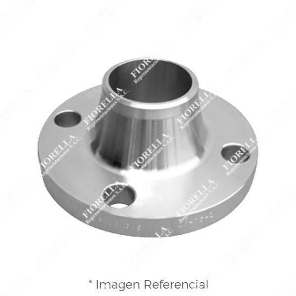 BRIDA CUELLO (WELDING NECK) ACERO INOXIDABLE ASTM A182 304/304L ANSI B16.5 CLASE 150 RF (RAISED FACE) CUELO SCH-40