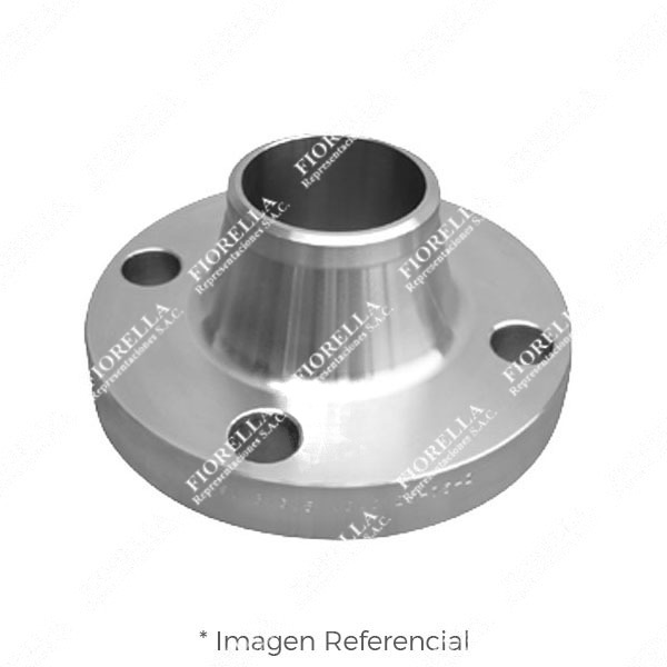 BRIDA CUELLO (WELDING NECK) ACERO INOXIDABLE ASTM A182 304/304L ANSI B16.5 CLASE 300 RF (RAISED FACE) CUELLO SCH-80