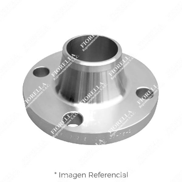 BRIDA CUELLO (WELDING NECK) ACERO INOXIDABLE 316/316L ANSI B16.5 CLASE 300 RF (RAISED FACE) CUELLO SCH-80