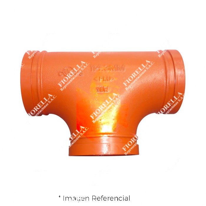 TEE RANURADA ESTANDAR FIERRO DUCTIL ASTM A536 CERTIFICACION UL/FM MOD. 130 MECH (JINAN MEIDE)