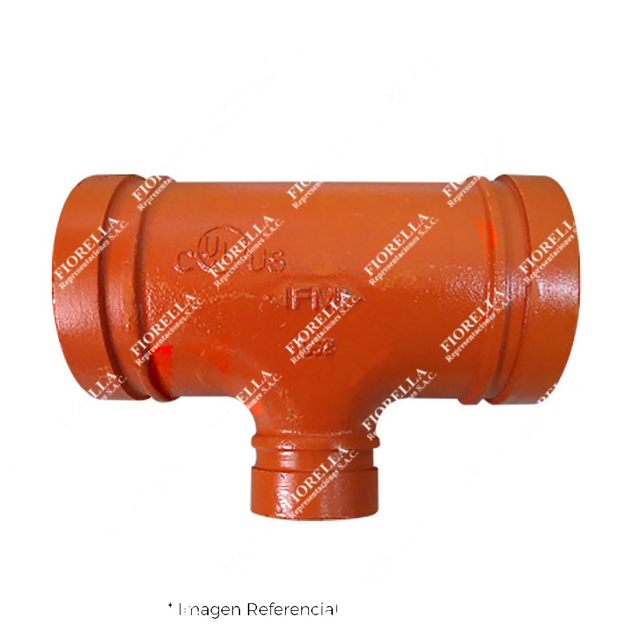 TEE REDUCTORA (REDUCING TEE) RANURADA FIERRO DUCTIL ASTM A536 CERTICACION UL/FM MOD.130R MECH (JINAN MEIDE)
