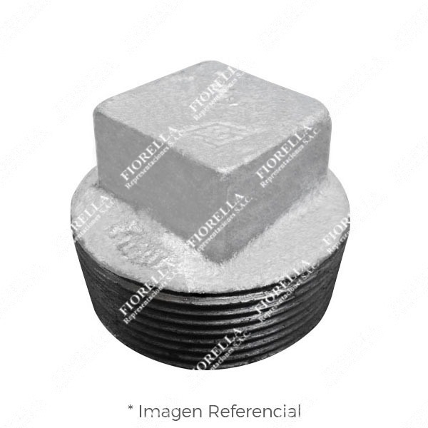 TAPON MACHO CABEZA CUADRADA (CORED PLUG) FIERRO MALEABLE GALVANIZADO A197 CLASE 150/300 ROSCA NPT (B1.20.1) CERTIFICACION UL/FM MOD. 291 MECH (JINAN MEIDE)