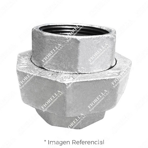 UNION UNIVERSAL O TUERCA UNION (UNION WITH BRASS SEAT) CON ASIENTO DE LATON DE FIERRO MALEABLE GALVANIZADO A197 CLASE 150 C/ROSCA NPT (B1.20.1) CERTIFICACION UL/FM MOD. 342 MECH (JINAN MEIDE)