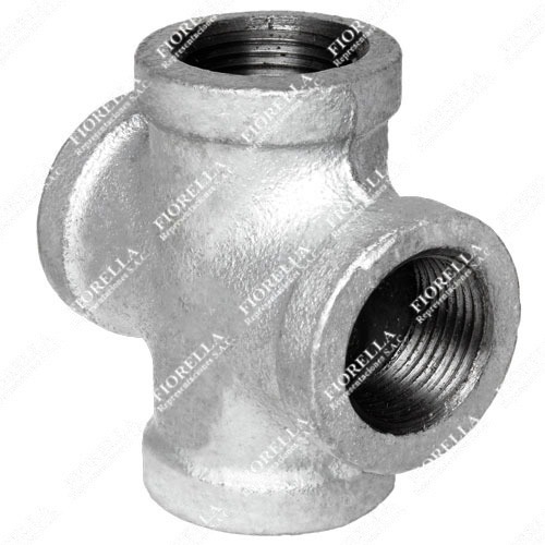 CRUZ ESTANDAR (CROSS EQUAL) FIERRO MALEABLE GALVANIZADO ASTM A197 CLASE 150 ROSCA NPT UL/FM