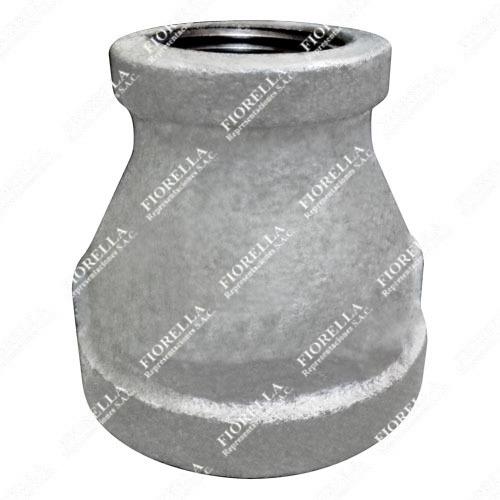 REDUCCION CAMPANA (REDUCING COUPLING) FIERRO MALEABLE GALVANIZADO ASTM A197 CLASE 150 ROSCA NPT UL/FM
