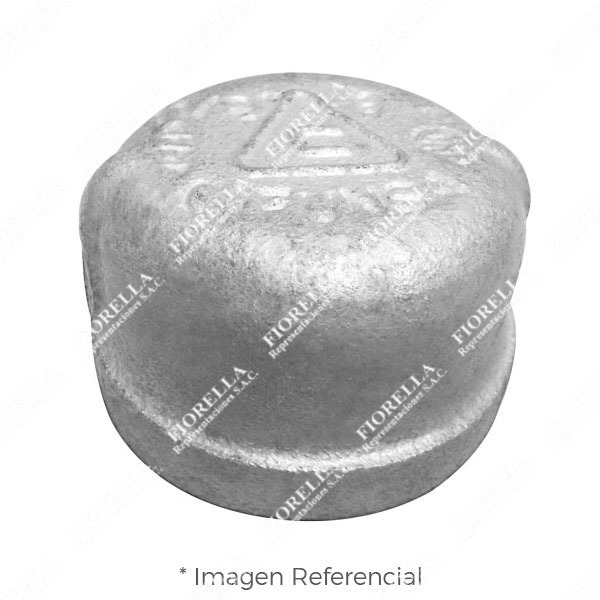 TAPON HEMBRA (CAP) REFORZADO FIERRO MALEABLE GALVANIZADO A197 CLASE 150 ROSCA NPT (B1.20.1) CERTIFICACION UL/FM CIFUNSA