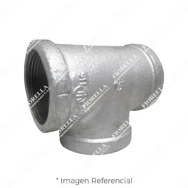 TEE ESTANDAR (TEE EQUAL) REFORZADO FIERRO MALEABLE A197 CLASE 150 ROSCA NPT (B1.20.1) CERTIFICACION UL/FM CIFUNSA