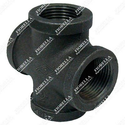 CRUZ ESTANDAR (CROSS EQUAL) CON REFUERZO FIERRO MALEABLE NEGRO A197 CLASE 150 ROSCA NPT (B1.20.1) CERTIFICACION UL/FM MOD. 180 MECH (JINAN MEIDE)