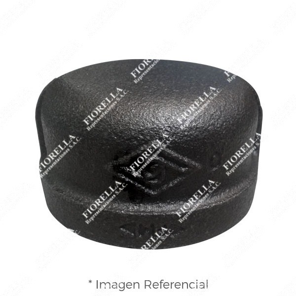 TAPON HEMBRA (CAP) REFORZADO FIERRO MALEABLE NEGRO A197 CLASE 150 ROSCA NPT (B1.20.1) CERTIFICACION UL/FM MOD. 300 MECH (JINAN MEIDE)
