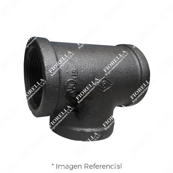 TEE ESTANDAR (TEE EQUAL) REFORZADO FIERRO MALEABLE NEGRO A197 CLASE 150 ROSCA NPT (B1.20.1) CERTIFICACION UL/FM MOD. 130 MECH (JINAN MEIDE)