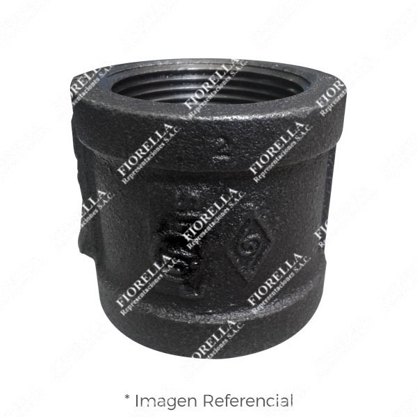 UNION SIMPLE O COPLA (COUPLING) REFORZADO FIERRO MALEABLE NEGRO A197 CLASE 150 ROSCA NPT (B1.20.1) CERTIFICACION UL/FM MOD. 220 MECH (JINAN MEIDE)