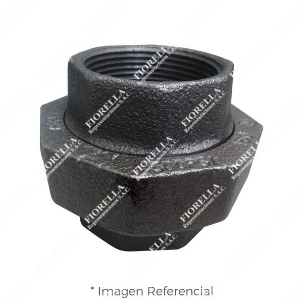 UNION UNIVERSAL O TUERCA UNION (UNION WITH BRASS SEAT) CON ASIENTO DE LATON DE FIERRO MALEABLE NEGRO A197 CLASE 150 C/ROSCA NPT (B1.20.1) CERTIFICACION UL/FM MOD. 342 MECH (JINAN MEIDE)