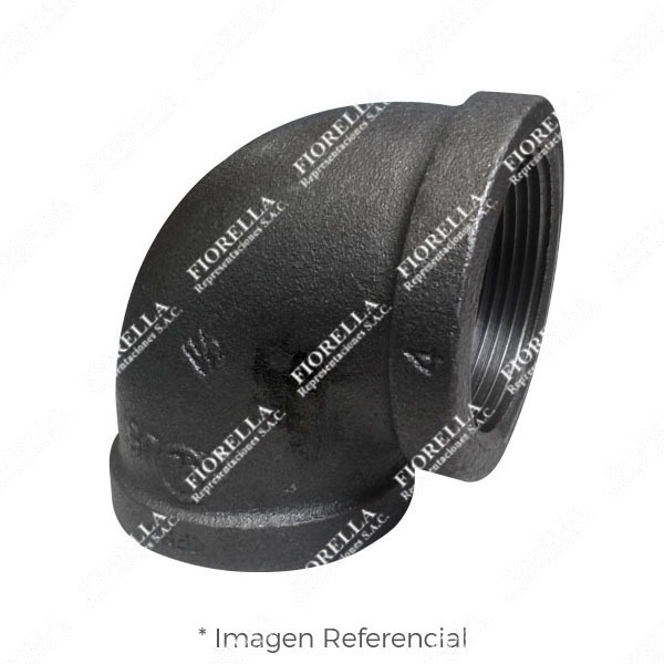 CODO (ELBOW) REFORZADO FIERRO MALEABLE NEGRO A197 X 90 CLASE 150 ROSCA NPT (B1.20.1) CERTIFICACION UL/FM CIFUNSA