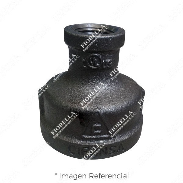 REDUCCION CAMPANA (REDUCING COUPLING) REFORZADO FIERRO MALEABLE NEGRO A197 CLASE 150 ROSCA NPT (B1.20.1) CERTIFICADO UL/FM CIFUNSA