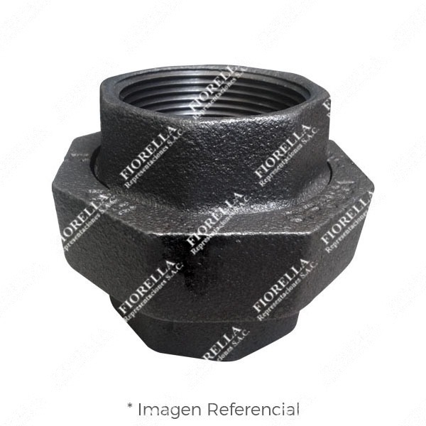 UNION UNIVERSAL O TUERCA UNION (UNION WITH BRASS SEAT) CON ASIENTO DE LATON DE FIERRO MALEABLE NEGRO A197 CLASE 150 C/ROSCA NPT (B1.20.1) CERTIFICACION UL/FM CIFUNSA