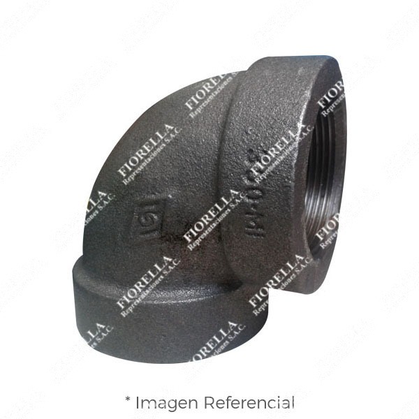 CODO (ELBOW) REFORZADO FIERRO MALEABLE NEGRO A197 X 90 CLASE 300 ROSCA NPT (B1.20.1) MOD. 90 MECH (JINAN MEIDE)