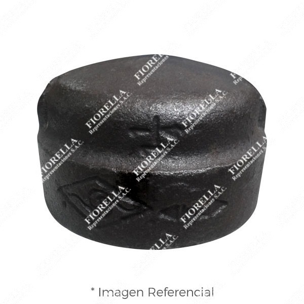 TAPON HEMBRA (CAP) REFORZADO FIERRO MALEABLE NEGRO A197 CLASE 300 ROSCA NPT (B1.20.1) MOD. 300 MECH (JINAN MEIDE)