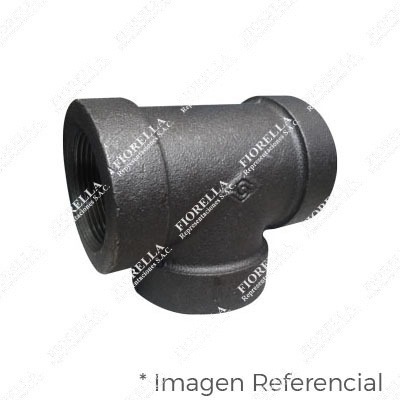 TEE ESTANDAR (TEE EQUAL) REFORZADO FIERRO MALEABLE NEGRO A197 CLASE 300 ROSCA NPT (B1.20.1) MOD. 130 MECH (JINAN MEIDE)