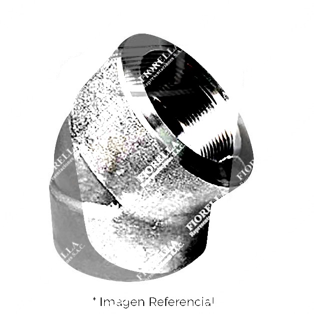 CODO (ELBOW) 45° DE ACERO FORJADO ASTM A105 DISEÑO ASME / ANSI B16.11 CLASE 3000 EXTREMOS ROSCADOS NPT