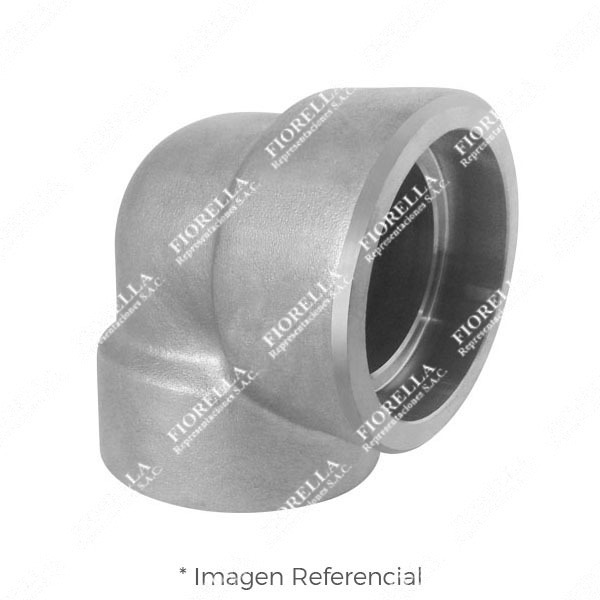 CODO (ELBOW) 90° DE ACERO INOXIDABLE FORJADO ASTM A182 CALIDAD 304 CLASE 3000 EXTREMOS SOLDABLES (SOCKET WELD)