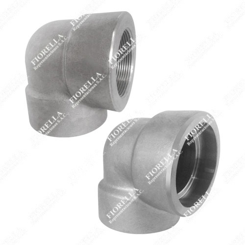CODO (ELBOW) 90° MIXTO DE ACERO INOXIDABLE FORJADO ASTM A182 CALIDAD 304 CLASE 3000 EXTREMOS ROSCADO NPT Y SOLDABLE (SOCKET WELD)