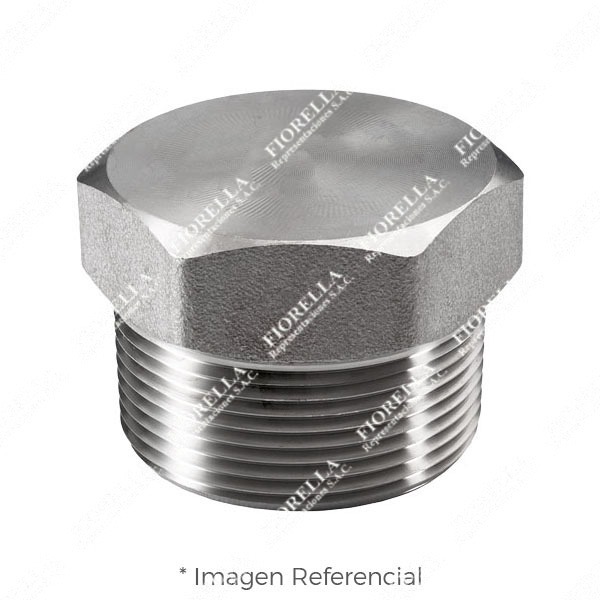 TAPON MACHO (PLUG) DE ACERO INOXIDABLE FORJADO ASTM A182 CALIDAD 304 CLASES 3000 Y 6000 EXTREMOS ROSCADOS NPT