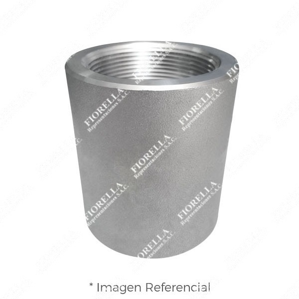 COPLA SIMPLE (COUPLING STANDAR) DE ACERO INOXIDABLE FORJADO ASTM A182 CALIDAD 304 CLASE 3000 EXTREMOS ROSCADOS NPT