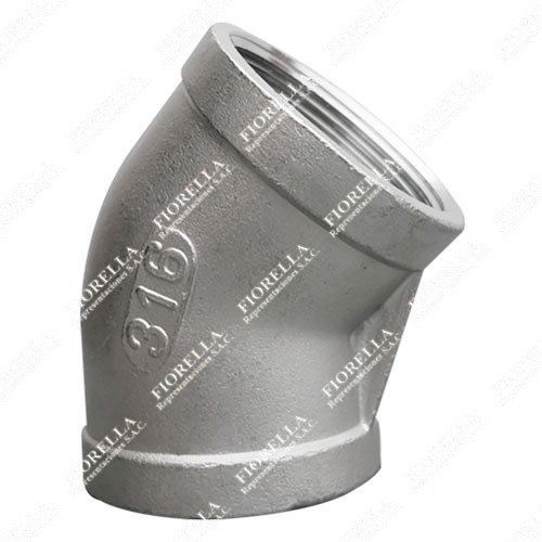 CODO INOX. X 45 C-316 C/ROSCA X 150 LBS.
