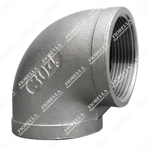 CODO INOX. X 90 C-304 C/ROSCA X 150 LBS.