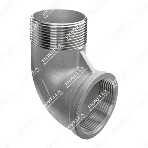 CODO CALLE AC. INOX. C-304 C/R X 150 LBS.