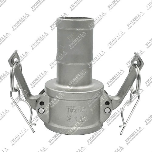 CAMLOCK TIPO "C" ACERO INOXIDABLE SS316 ACOPLE HEMBRA Y NIPLE MACHO PARA MANGUERA HGA