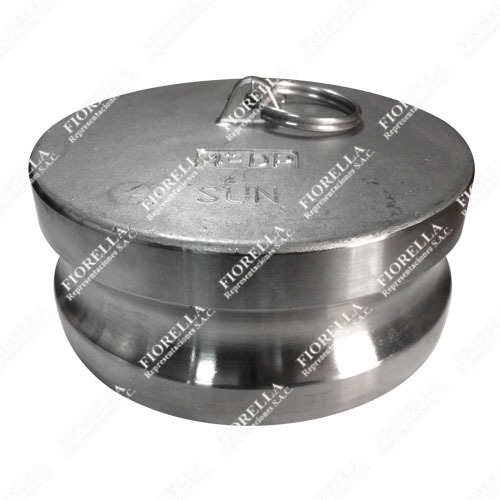 CAMLOCK TIPO "DP" ACERO INOXIDABLE SS316 ACOPLE CON TAPA MACHO CONTRA POLVO (DUST PLUG) HGA