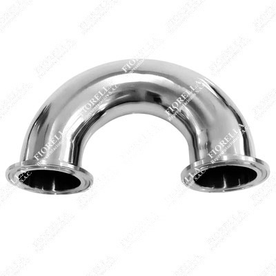 CODO 180° SANITARIO ASTM A270 304 3A EXTREMOS CLAMP