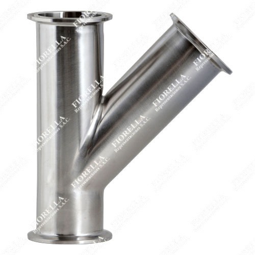 CONEXIÓN TIPO "Y" LATERAL SANITARIA ASTM A270 304 3A EXTREMOS CLAMP