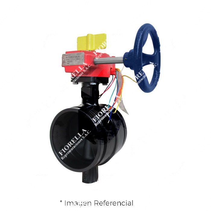 VÁLVULA MARIPOSA RANURADA FIERRO DÚCTIL ASTM A536 300 PSI UL/FM