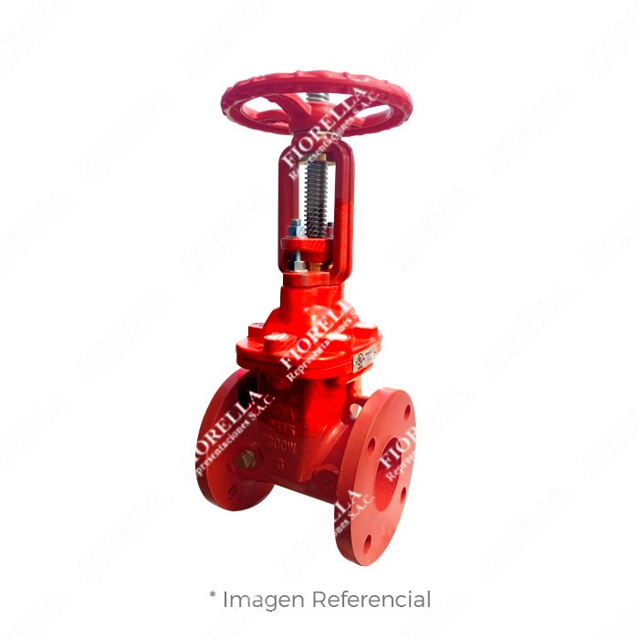 VÁLVULA COMPUERTA BRIDADA FIERRO DÚCTIL ASTM A536 300 PSI UL/FM