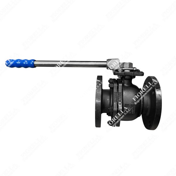 VÁLVULA ESFÉRICA O BOLA ACERO FUNDIDO ASTM A216 WCB 2 PIEZAS CLASE 150 ASIENTO POLIFIL BRIDADA ANSI B16.5 RF C/BASE PARA ACTUADOR ISO 5211 TIPO INDUSTRIAL REX