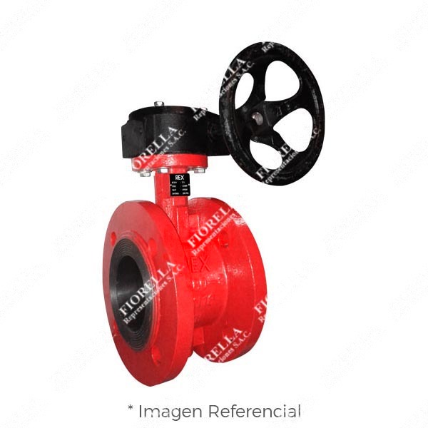 VÁLVULA MARIPOSA TIPO "H" FIERRO DÚCTIL ASTM A536 BRIDADA B16.5 CLASE 150 DISCO 316 (CF8M) ASIENTO EPDM 200 PSI (WOG) BASE PARA ACTUADOR ISO5211 TIPO INDUSTRIAL REX