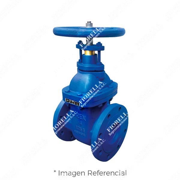 VÁLVULA COMPUERTA FIERRO FUNDIDO ASTM A126 CLASE 125 (200 WOG) VÁSTAGO FIJO DISCO Y ANILLOS DE BRONCE BRIDADA ANSI 16.1 TIPO INDUSTRIAL REX