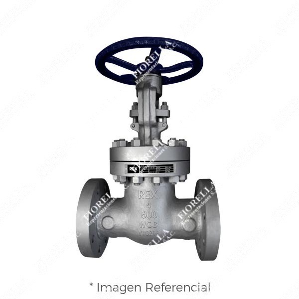 VÁLVULA COMPUERTA ACERO AL CARBONO ASTM A216 GRADO WCB ASIENTO 13& CR CLASE 600 VASTAGO ASCENDENTE A (OS&Y) BRIDADA ANSI B16.5 TIPO INDUSTRIAL REX