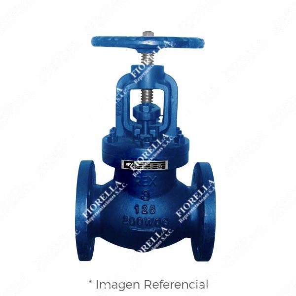 VÁLVULA GLOBO FIERRO FUNDIDO ASTM A126 VÁSTAGO ASCENDENTE ASIENTO BRONCE CLASE 125 BRIDADA