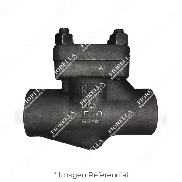 VÁLVULA CHECK PISTÓN ACERO FORJADO ASTM A105 ASIENTO 13% CR. CLASE 1500 ROSCA NPT TIPO INDUSTRIAL REX