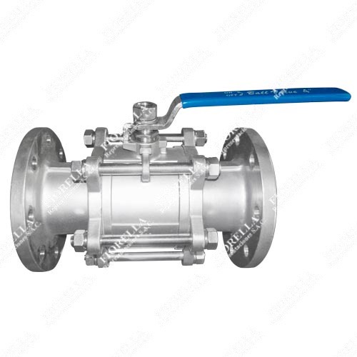 VÁLVULA ESFÉRICA O BOLA INOXIDABLE 304 (CF8) 3 PIEZAS A/TEFLON CLASE 150 BRIDADA ANSI B16.5 RF PASO TOTAL MONTAJE ACTUADOR ISO 5211 TIPO INDUSTRIAL SUN