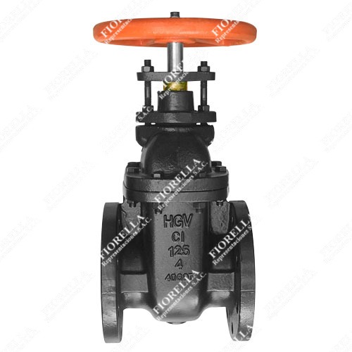 VÁLVULA COMPUERTA FIERRO FUNDIDO ASTM A126 ASIENTO DE BRONCE CLASE 125 BRIDADA B16.1 CARA PLANA VASTAGO FIJO TIPO INDUSTRIAL HGV