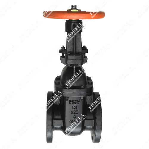 VÁLVULA COMPUERTA FIERRO FUNDIDO ASTM A126 ASIENTO DE BRONCE CLASE 125 BRIDADA B16.1 CARA PLANA VASTAGO ASCENDENTE (OS&Y) TIPO INDUSTRIAL HGV