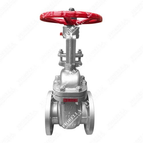 VÁLVULA COMPUERTA ACERO AL CARBONO ASTM A216 WCB CON ANILLO DE 13% CR. VASTAGO ASCENDENTE OS&Y (R.S.) API 600 TRIM 8 CLASE 150 BRIDADA ANSI B16.5 RF TIPO INDUSTRIAL HGV