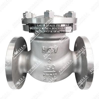 VÁLVULA CHECK SWING ACERO INOXIDABLE 316L (CF3M) CLASE 150 BRIDADA ANSI B16.5 RF TIPO INDUSTRIAL HGV