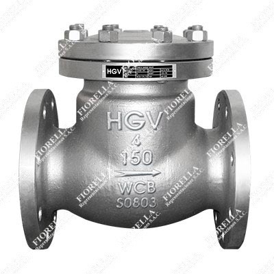 VÁLVULA CHECK SWING ACERO AL CARBONO ASTM A216 WCB CON ANILLO 13% CR. API 594 V/SS410 CLASE 150 BRIDADA ANSI B16.5 RF TIPO COMERCIAL HGV