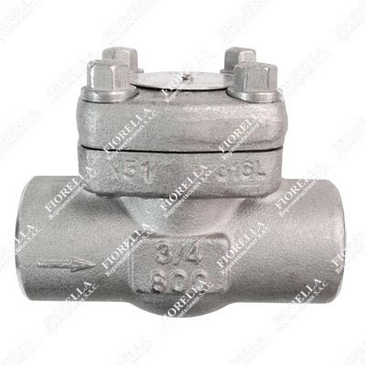 VÁLVULA CHECK PISTÓN ACERO INOXIDABLE FORJADO F182 316L (CF3M) CLASE 800 ROSCADA NPT BA.20.1 ASIENTO 13% CR. TIPO INDUSTRIAL HGV/SUN